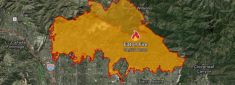 Map of Eaton Fire perimeter