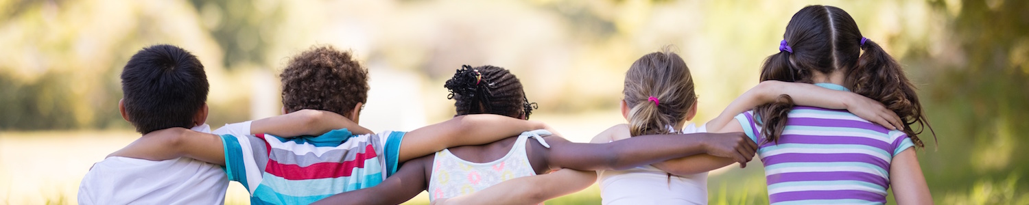 Children with linked arms