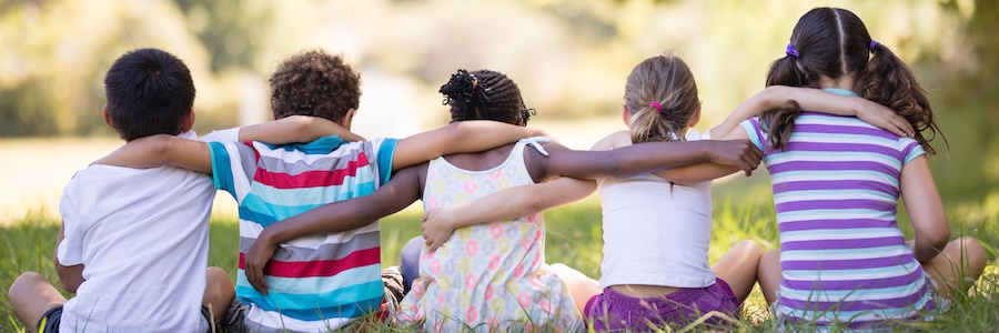 Children with linked arms