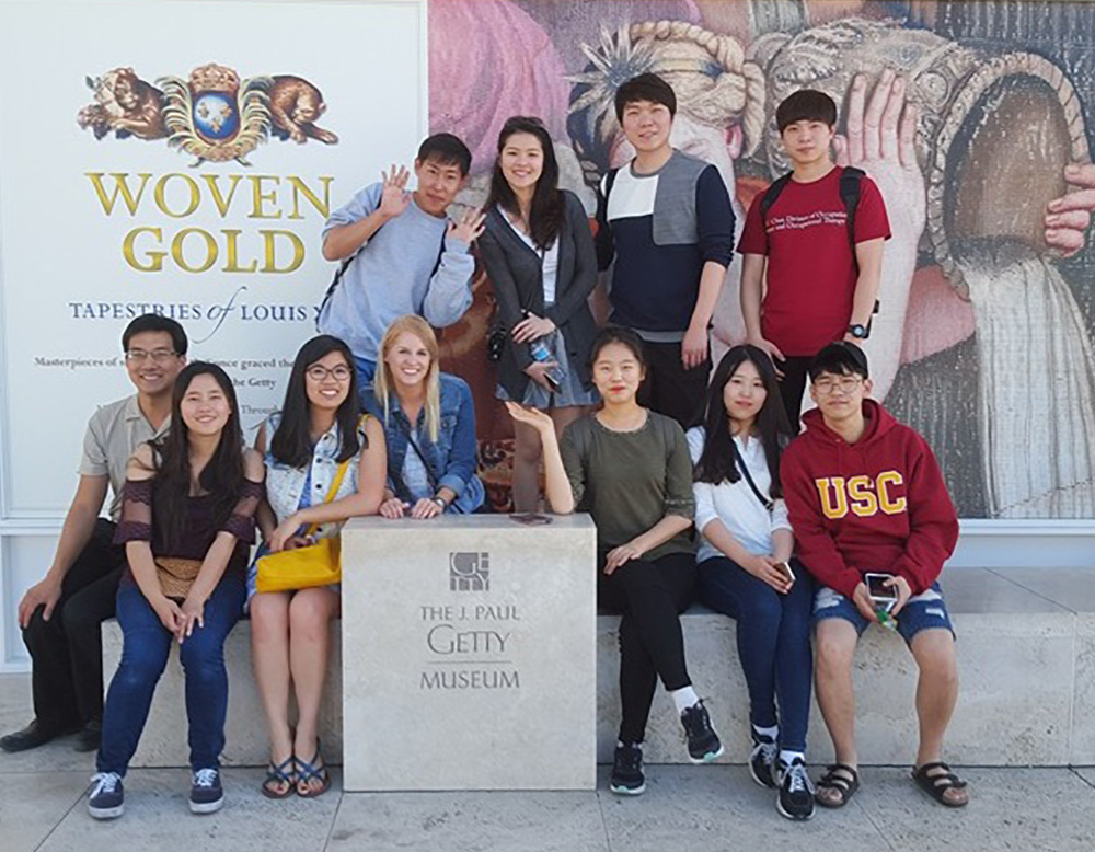 Yonsei University students at Los Angeles' Getty Center museum