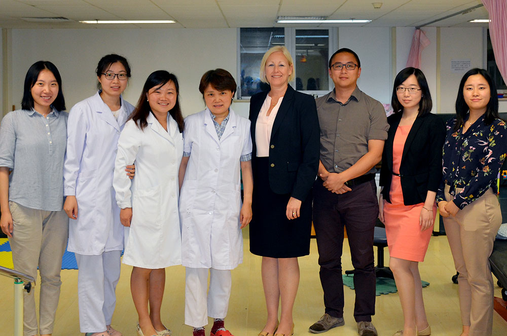 The USC Chan Division China Initiative team with Dr. Cui Wang, fourth from left, and several clinicians at Peking University First Hospital