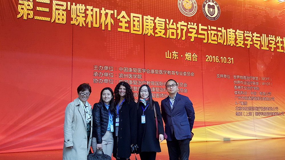 USC Chan Division China Initiative team with Professor Lijuan Ao, left, Chairman of the Department of Rehabilitation Therapy at Kunming Medical University and Chairman of the Education Committee of the Chinese Association of Rehabilitation Medicine (CARM)