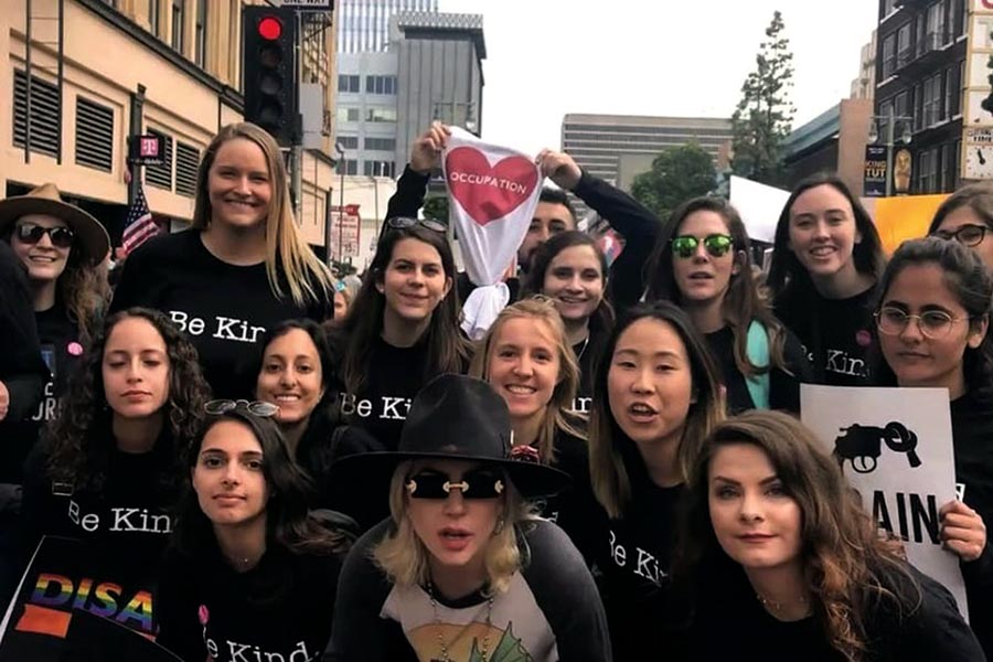Lady Gaga joins USC Chan students at the 2018 March for Our Lives in Downtown Los Angeles