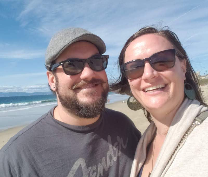 Maggie Markley and her husband enjoying one of their favorite occupations: to go to the beach
