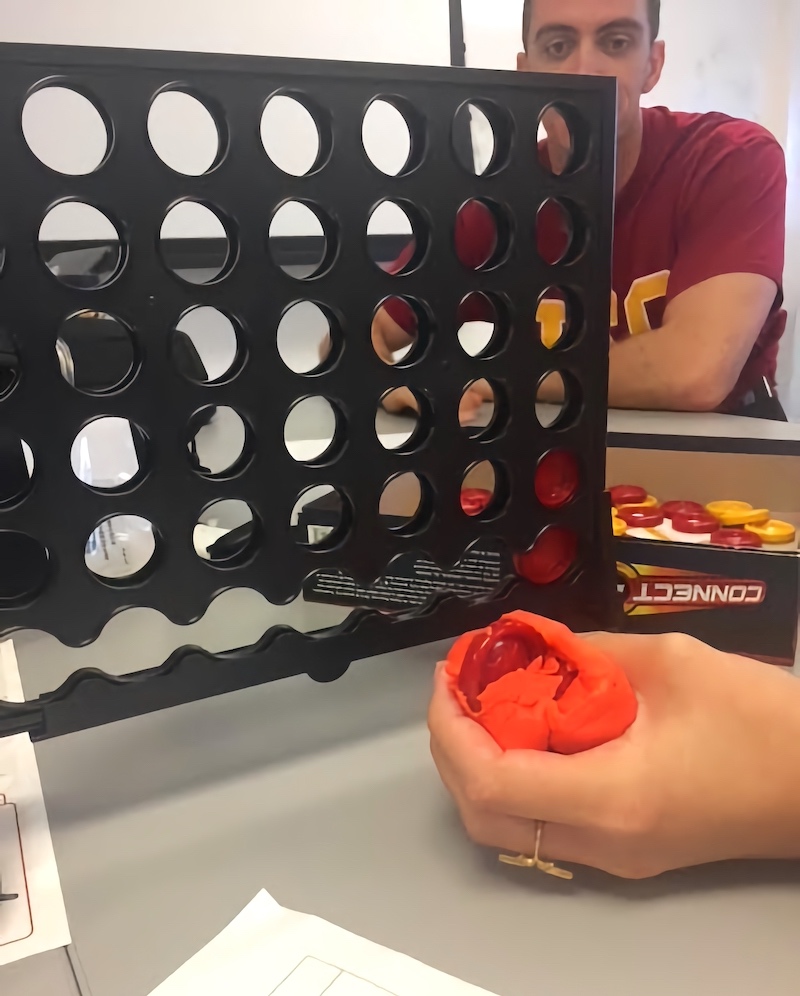 Play doh and connect 4 treatment activity