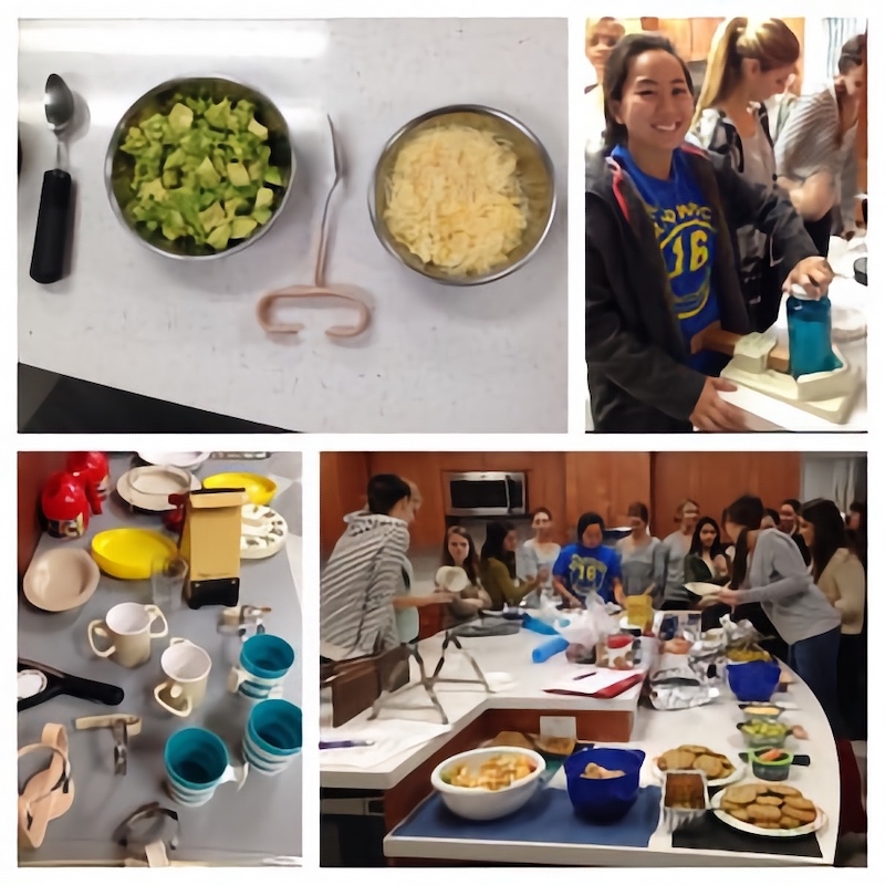 Students with brunch potluck
