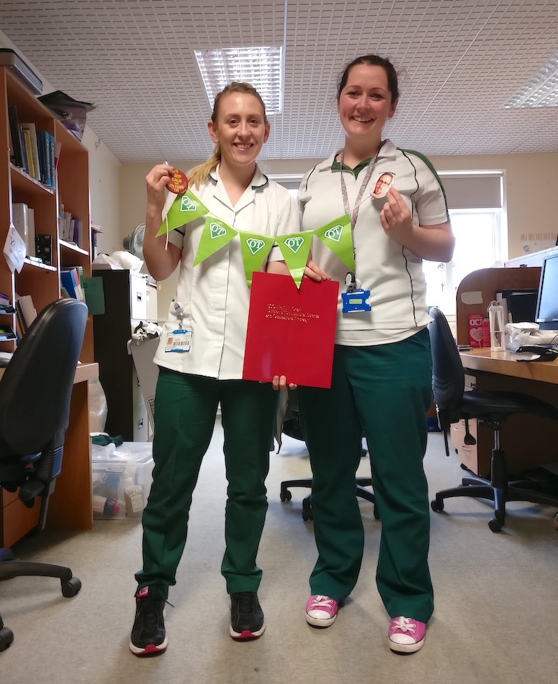 The lovely OTs (Kirby & Gillian) who graciously let me shadow them on their rounds at Galway University Hospital