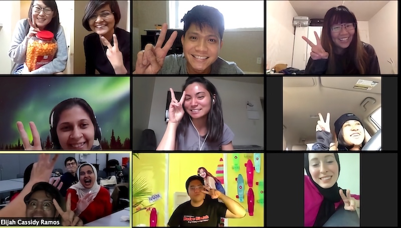 A screenshot of an online hangout by the post-professional master's students