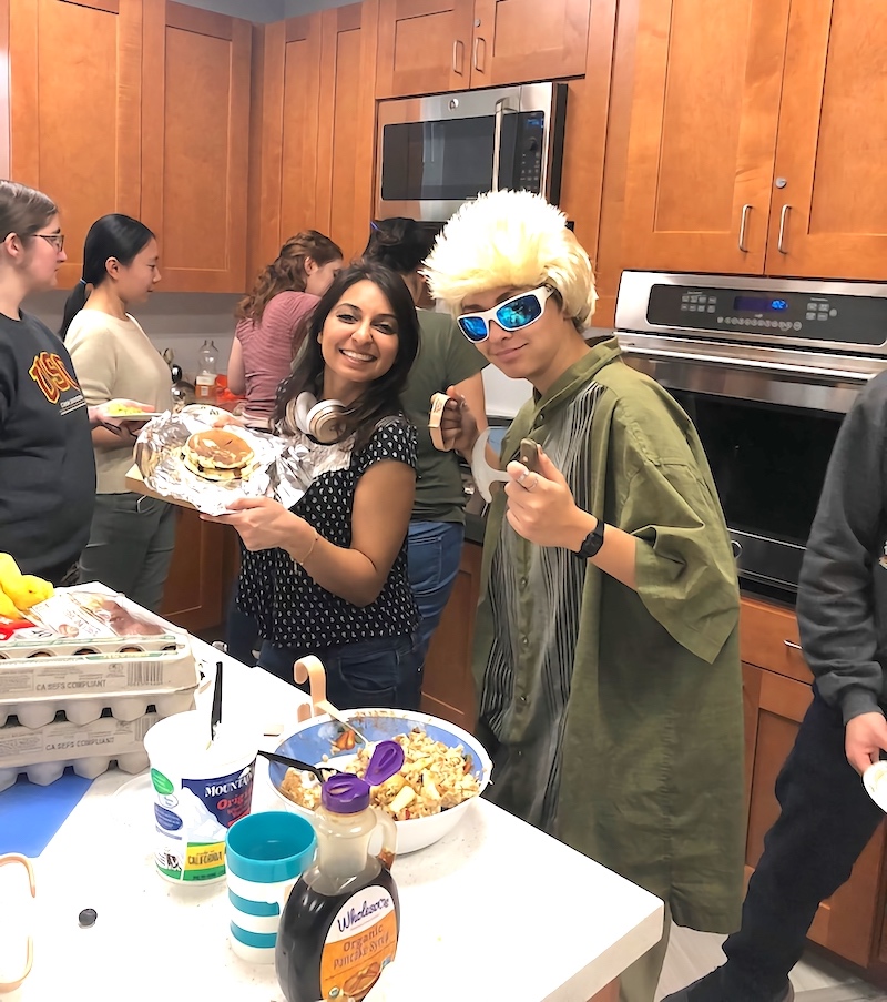 This image shows a student dressed up as Guy Fieri