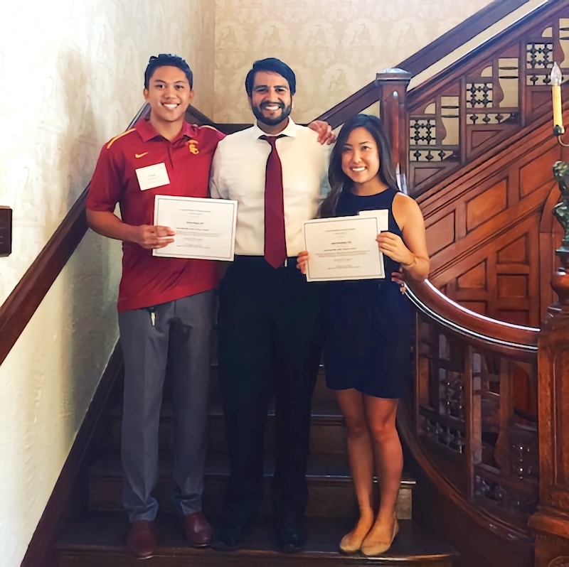 Dr. Delgado and the two OTAC Student Delegates at the Afternoon Tea with a Scholar event