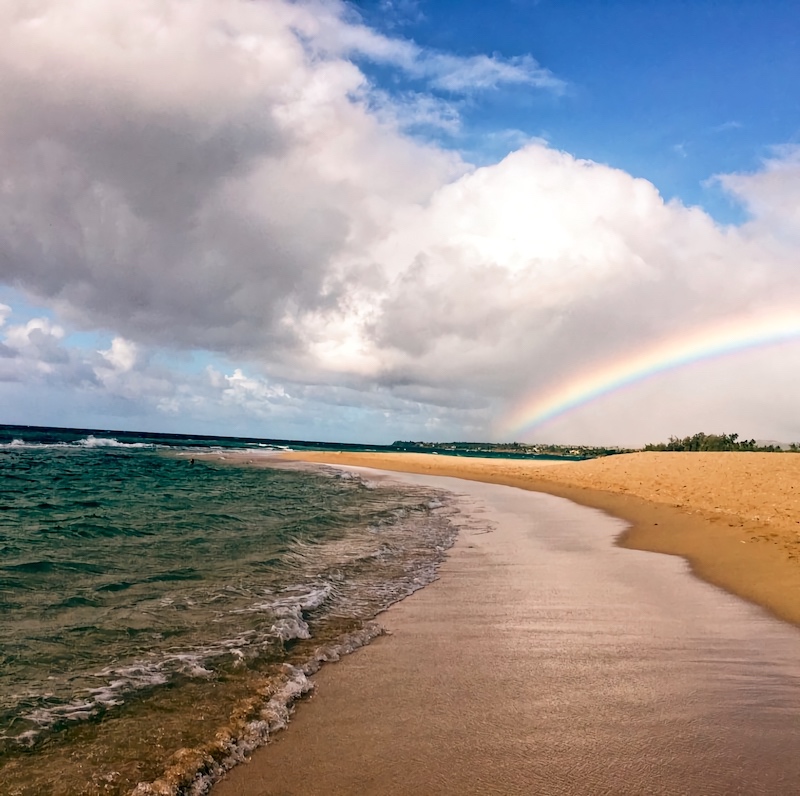 On our last day of work, we spotted this huge rainbow and took it as a symbolic 'farewell' from Maui.