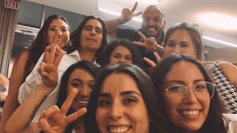 A picture of some Latinx students with Dr. Diaz